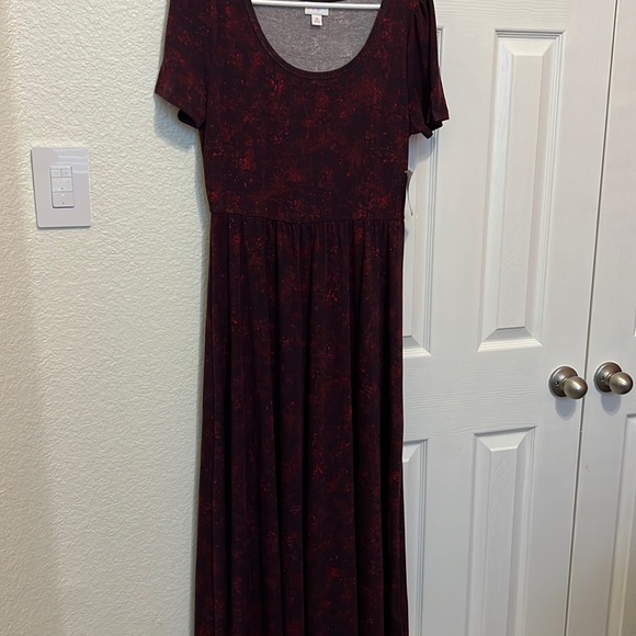 LuLaRoe Dresses & Skirts - LulaRoe Riley Maxi Dress M Burgundy NWT